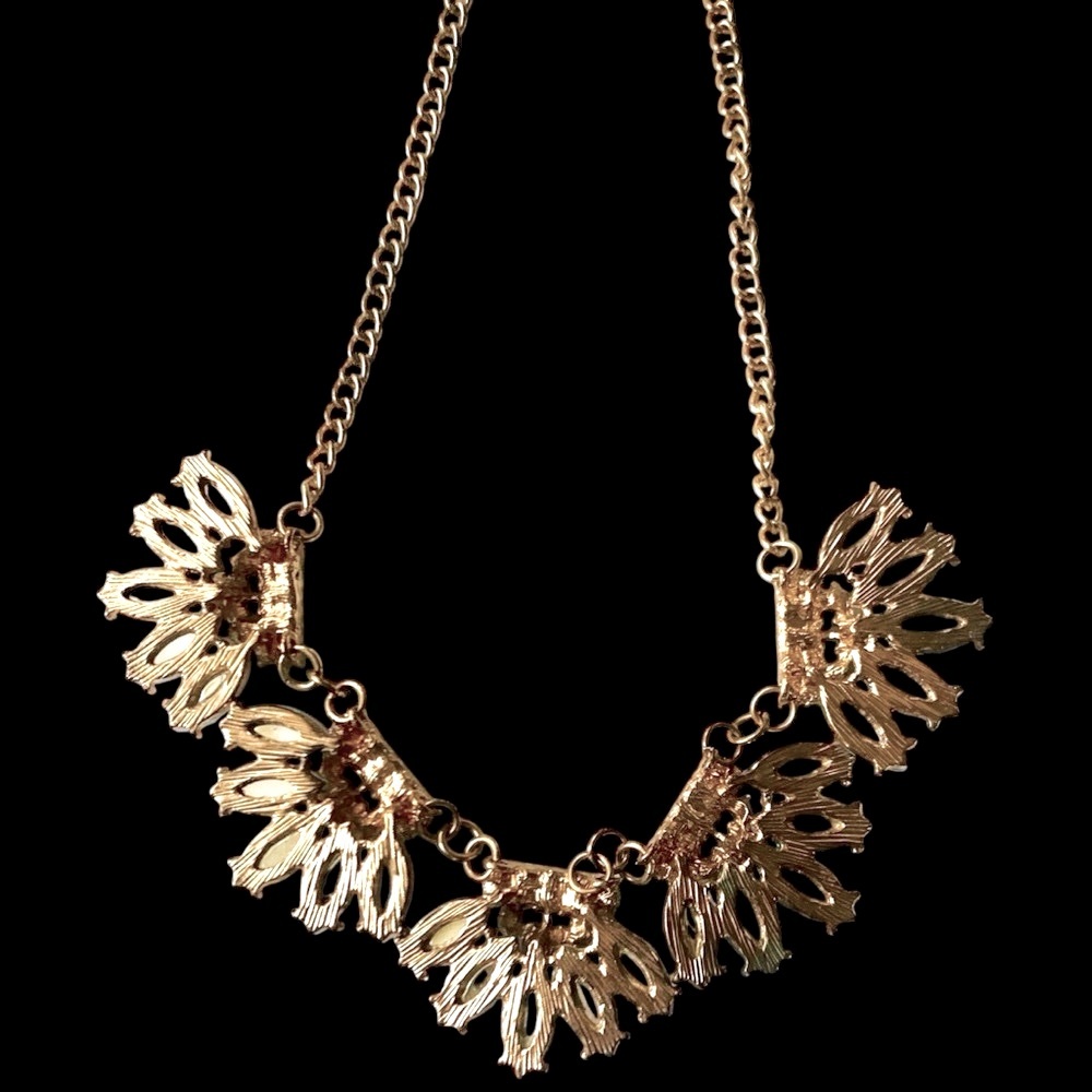 Vintage Blue Floral Statement Necklace - Picture 6 of 6